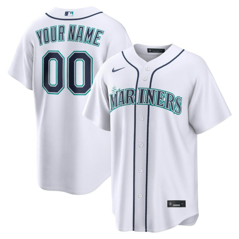 Seattle Mariners Home Replica Custom Jersey White