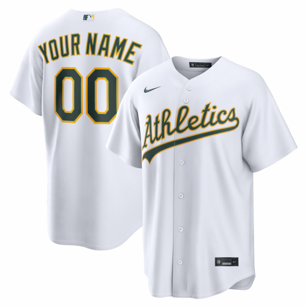 Athletics Home Replica Custom Jersey White