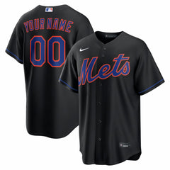 New York Mets Alternate Replica Custom Jersey Black