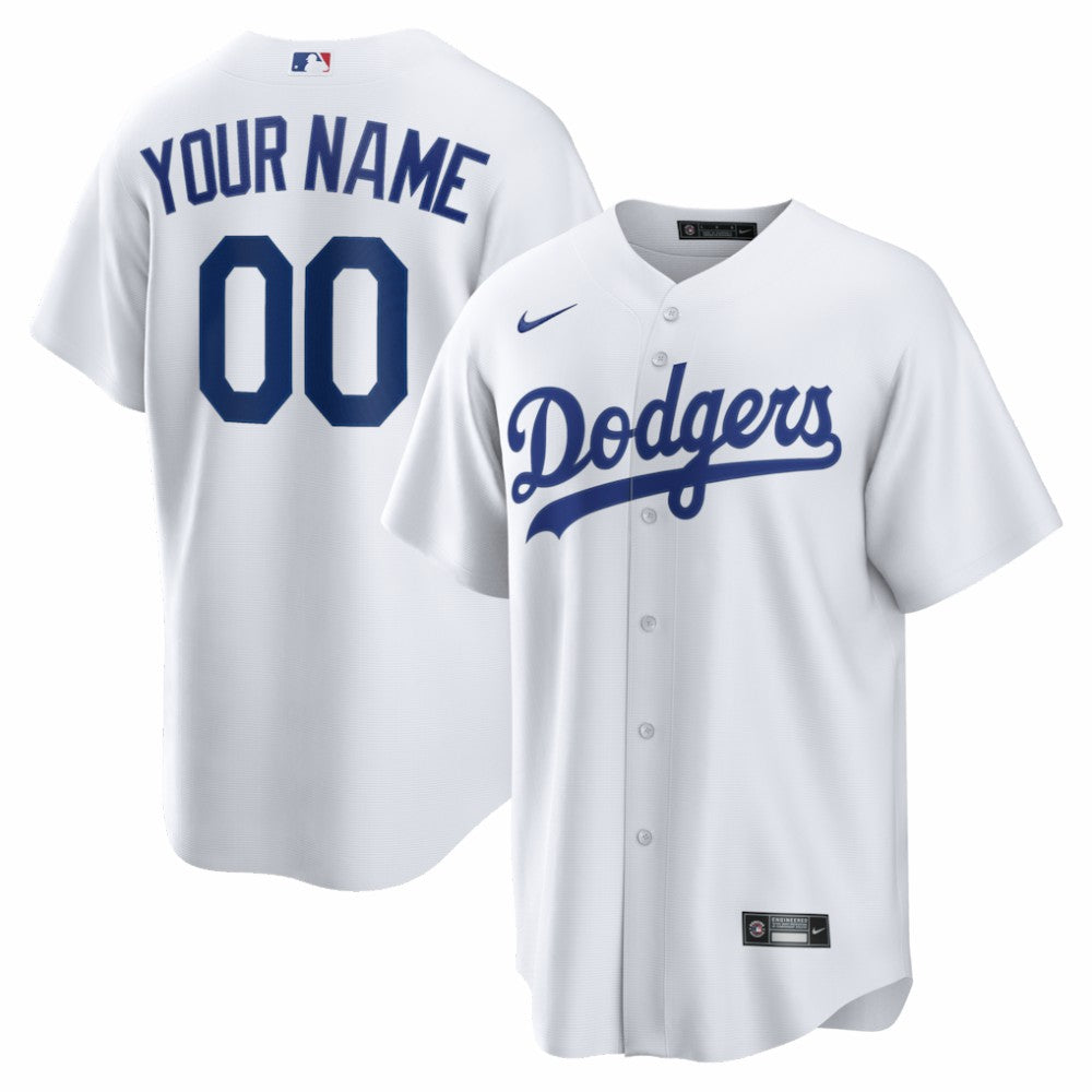 Los Angeles Dodgers Home Replica Custom Jersey White