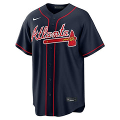 Atlanta Braves Alternate Replica Custom Jersey Navy