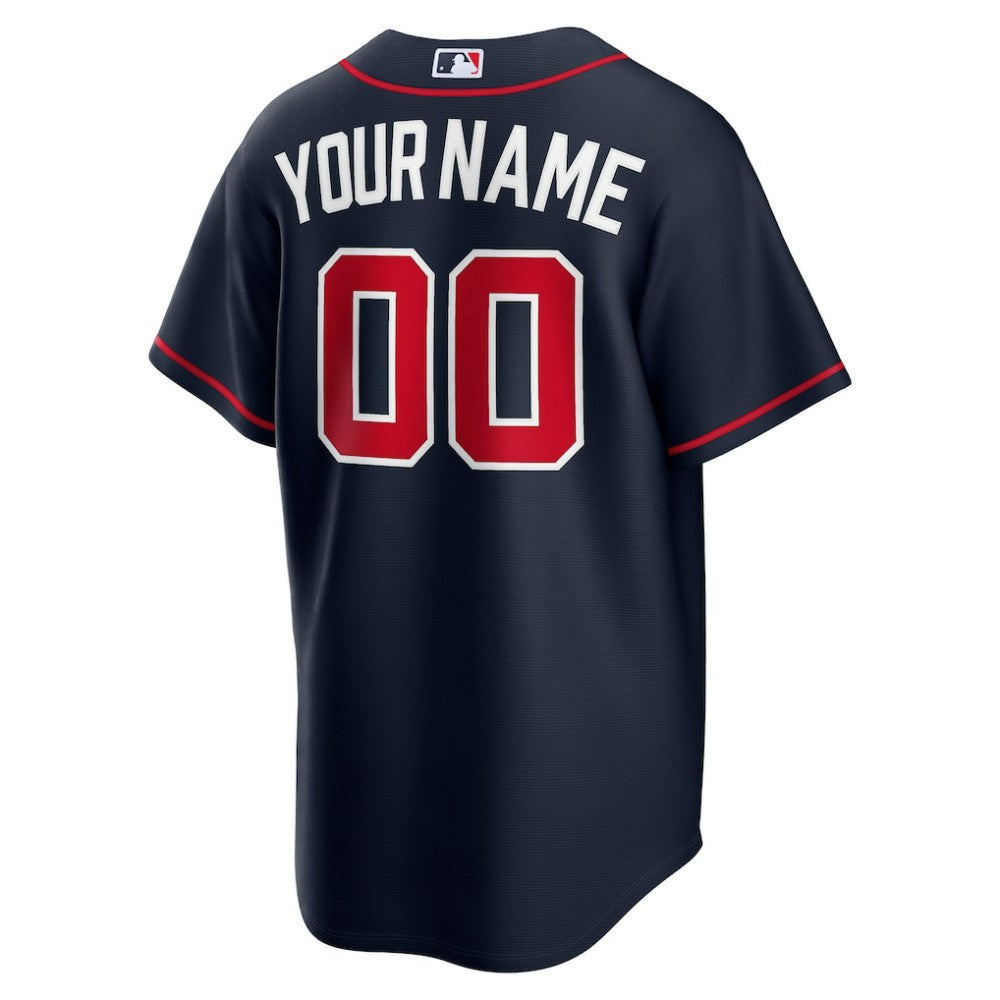 Atlanta Braves Alternate Replica Custom Jersey Navy
