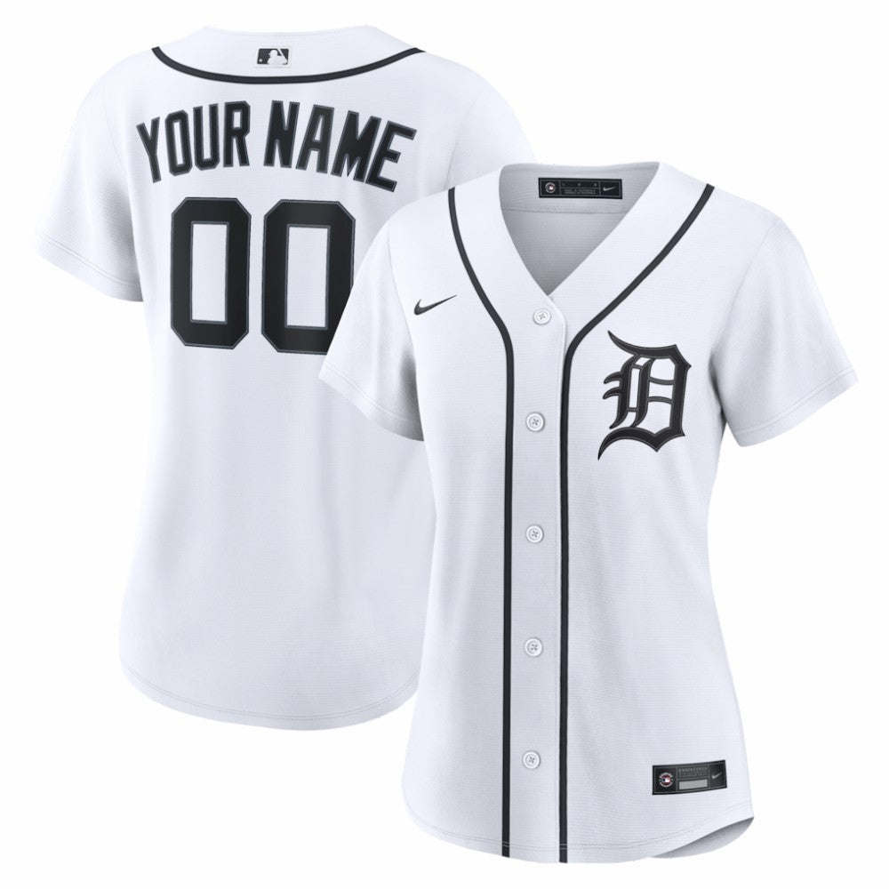Detroit Tigers Women's Home Replica Custom Jersey White