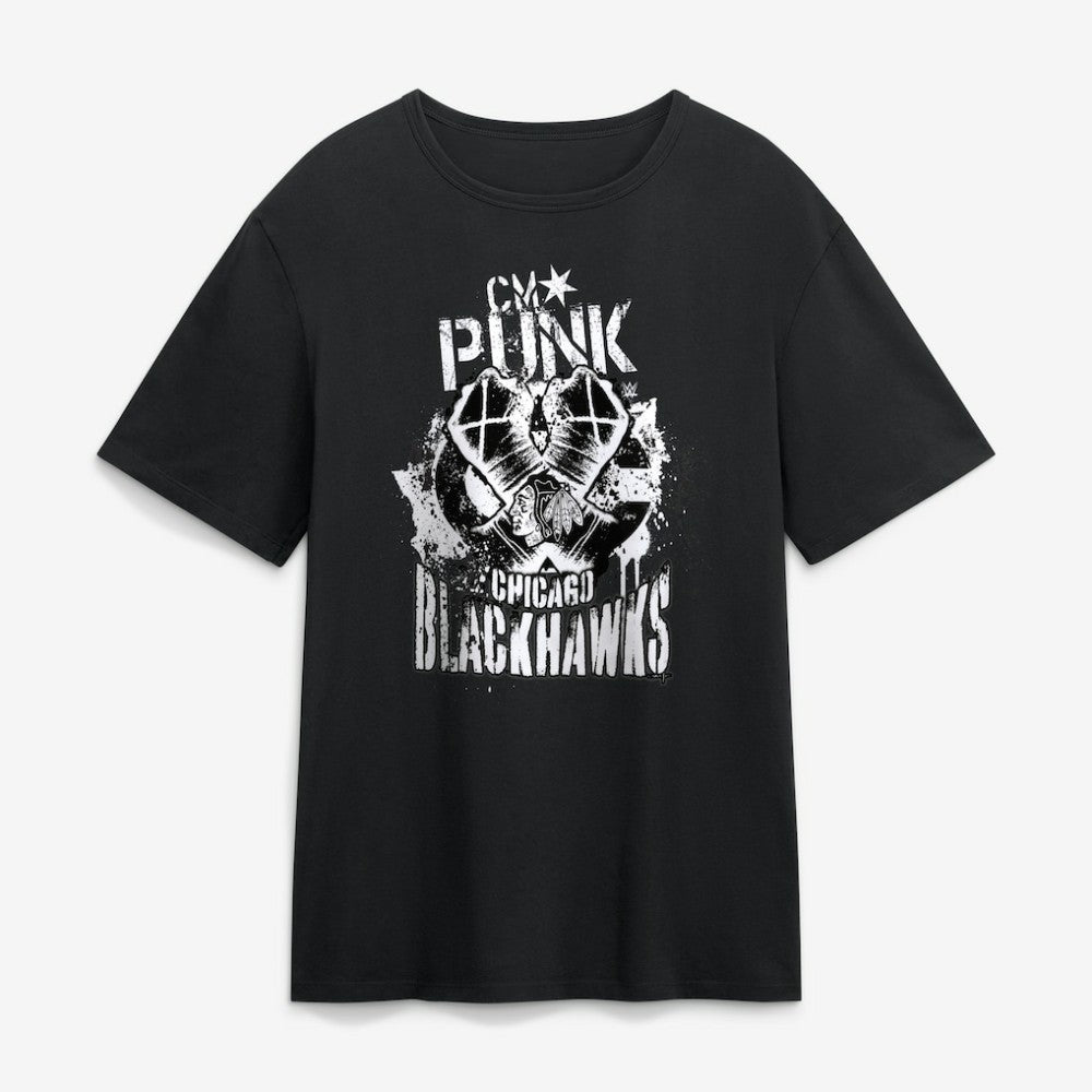 CM Punk x Chicago Blackhawks Fanatics T-Shirt - Black T-shirts