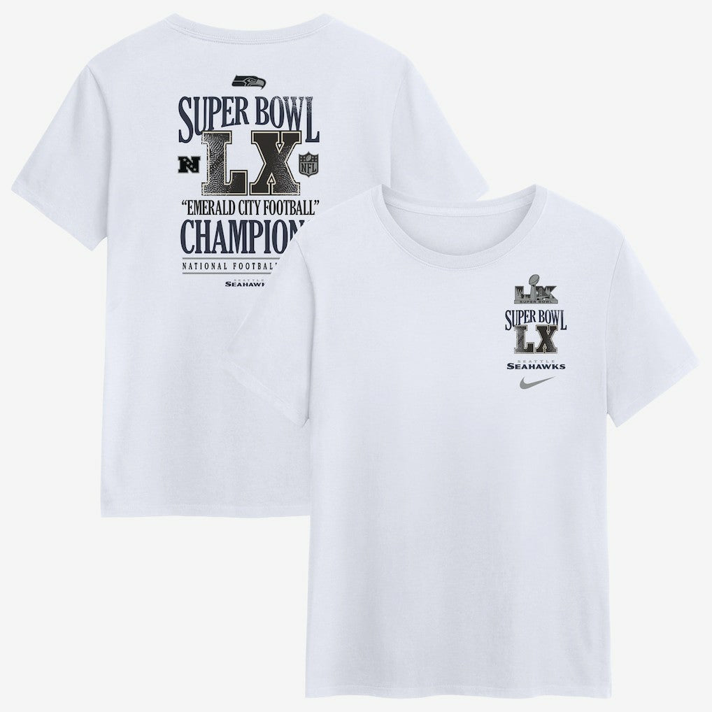 Seattle Seahawks Women's Super Bowl LX Champions Long Ball T-Shirt - White cheap