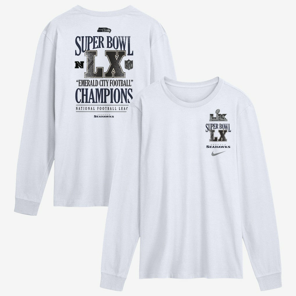 Seattle Seahawks Super Bowl LX Champions Long Ball Long Sleeve T-Shirt - White outlet