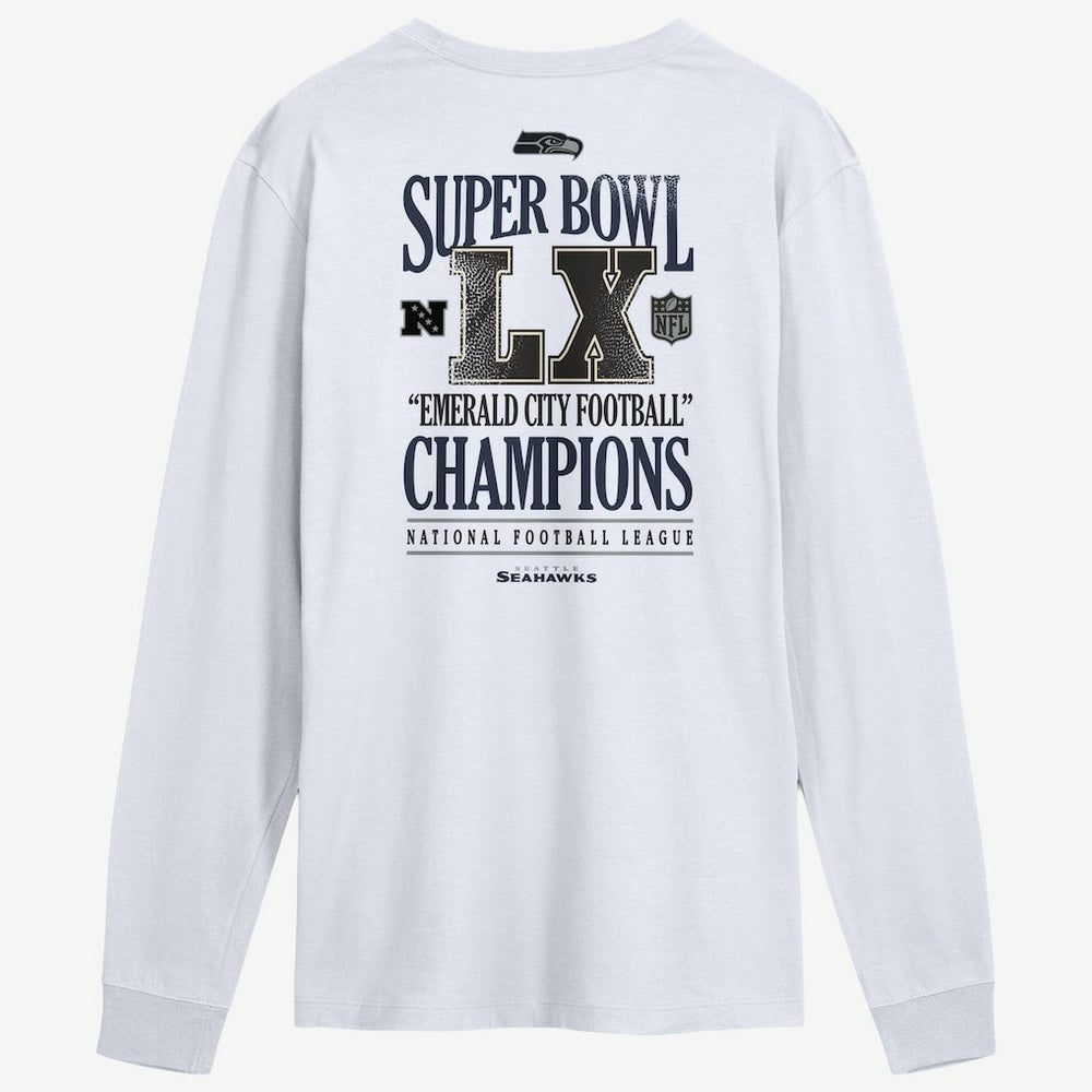 Seattle Seahawks Super Bowl LX Champions Long Ball Long Sleeve T-Shirt - White outlet
