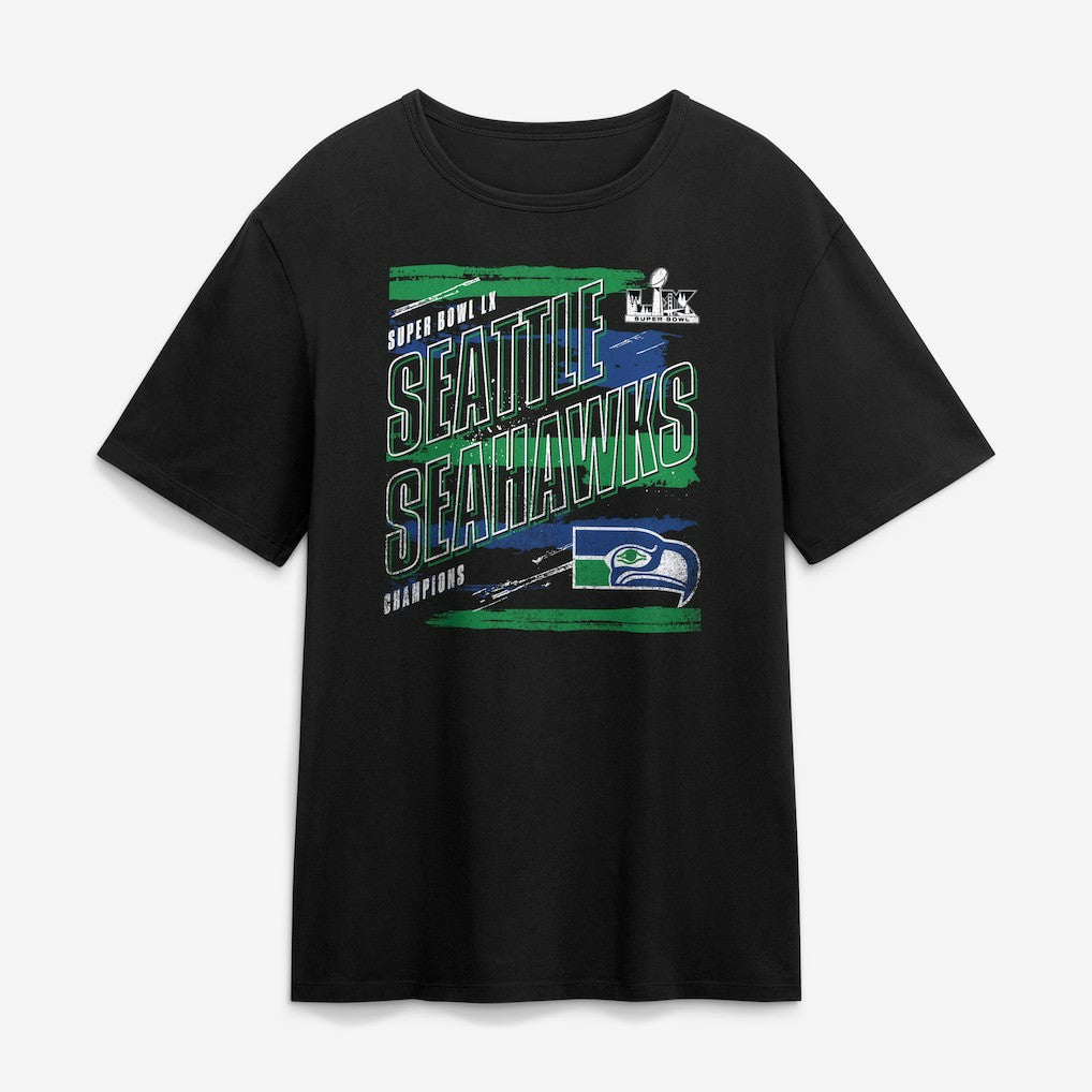 Seattle Seahawks Super Bowl LX Champions Classic Stripes Legacy T-Shirt - Black cheap