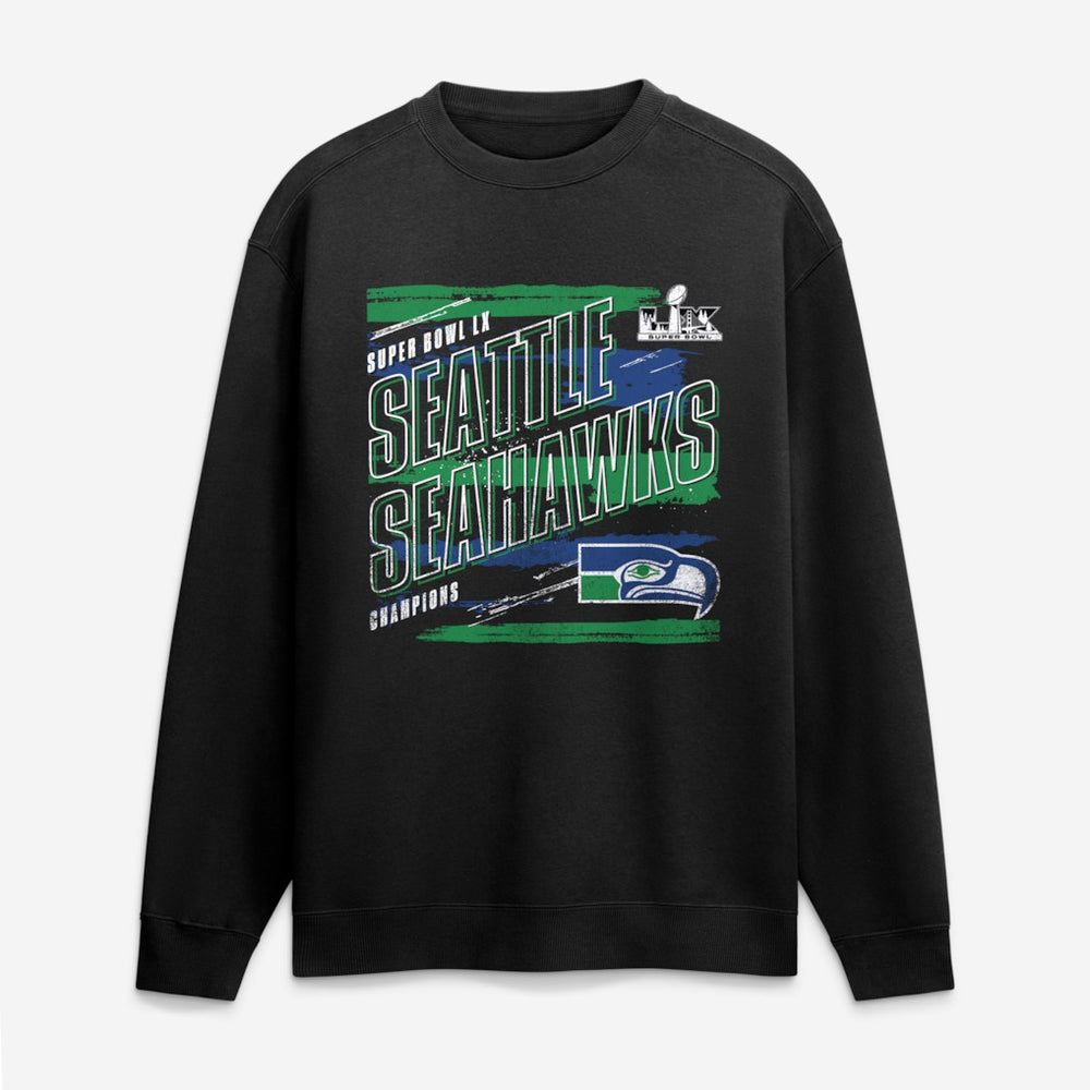 Seattle Seahawks Super Bowl LX Champions Classic Stripes Legacy Fleece Sweatshirt - Black sale
