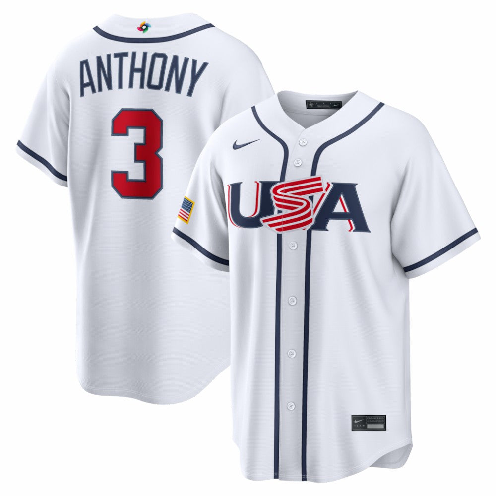 Roman Anthony USA Baseball 2026 World Baseball Classic Home Stadium Jersey White
