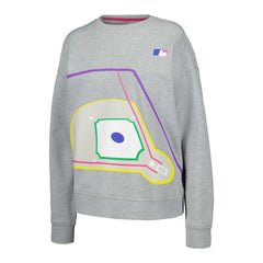 Terez MLB Women's Baseball Field Pullover Sweatshirt Gray
