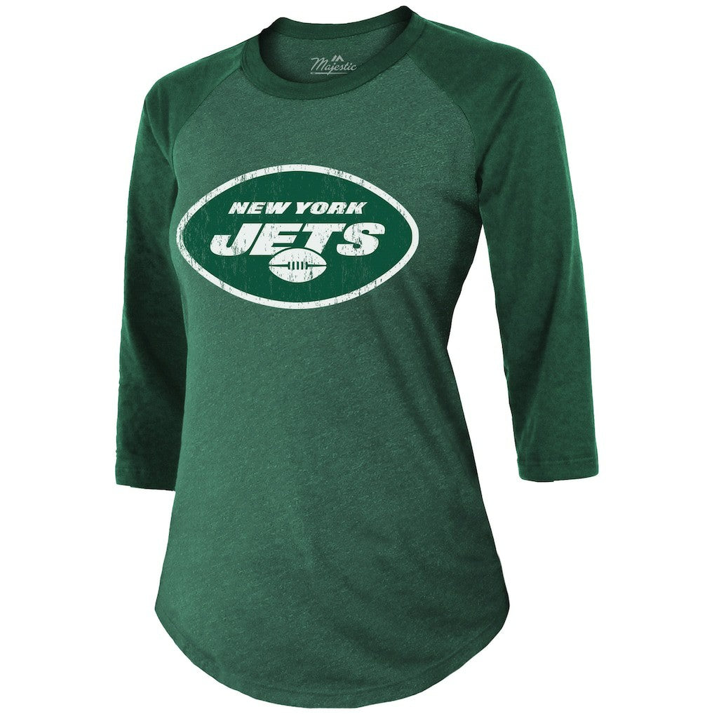 Ahmad Sauce Gardner New York Jets Majestic Threads Women's Player Name & Number Tri-Blend 3/4-Sleeve Fitted T-Shirt - Green discount