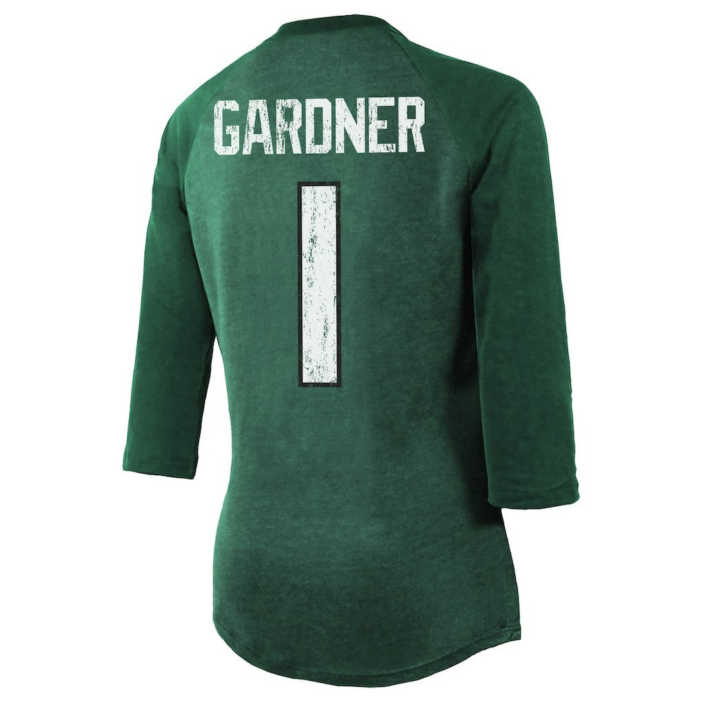 Ahmad Sauce Gardner New York Jets Majestic Threads Women's Player Name & Number Tri-Blend 3/4-Sleeve Fitted T-Shirt - Green discount