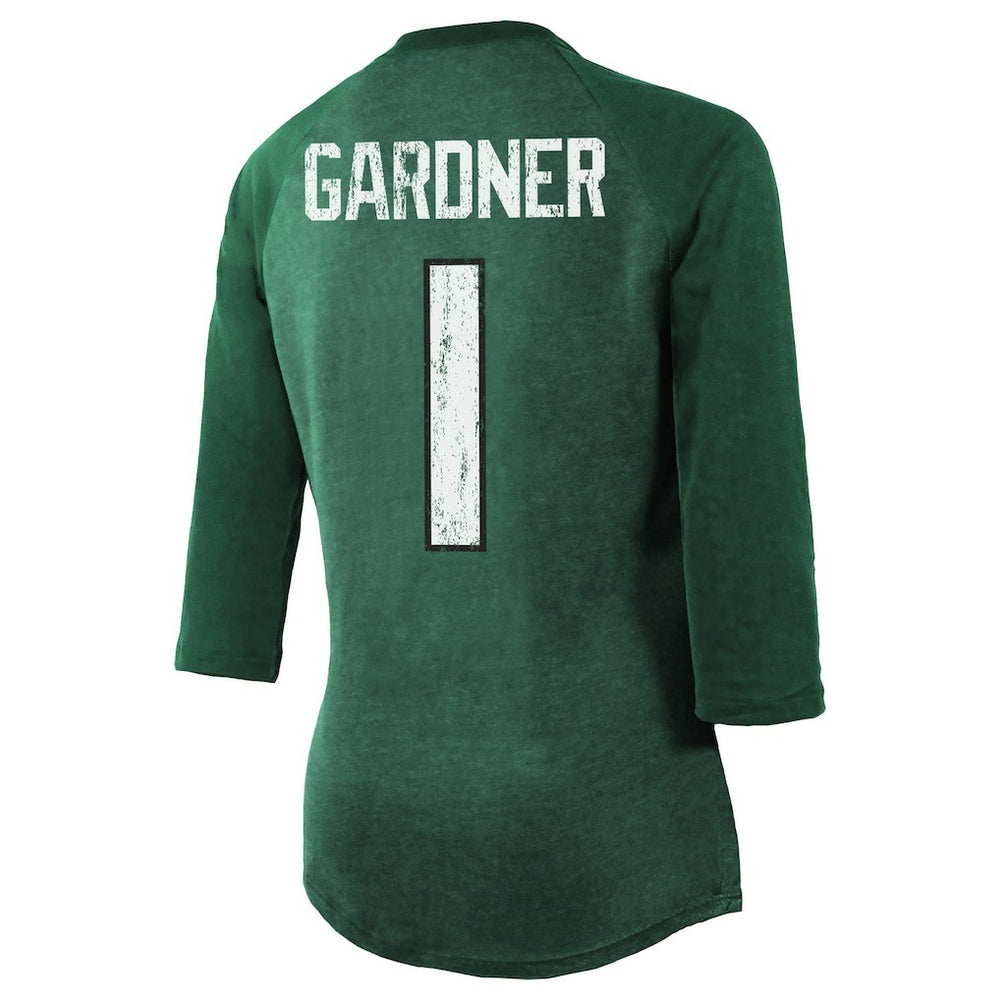 Ahmad Sauce Gardner New York Jets Majestic Threads Women's Player Name & Number Tri-Blend 3/4-Sleeve Fitted T-Shirt - Green discount