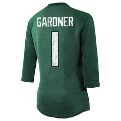 Ahmad Sauce Gardner New York Jets Majestic Threads Women's Player Name & Number Tri-Blend 3/4-Sleeve Fitted T-Shirt - Green discount