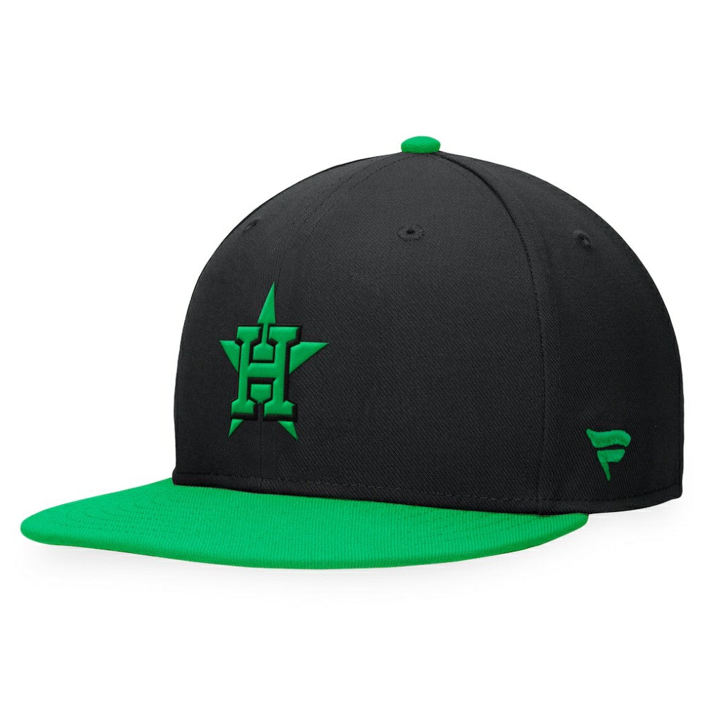 Houston Astros Lucky Snapback Hat Black/Kelly Green