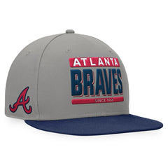 Atlanta Braves Line Drive Two-Tone Snapback Hat Gray/Navy
