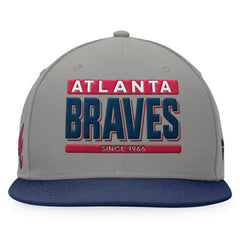 Atlanta Braves Line Drive Two-Tone Snapback Hat Gray/Navy