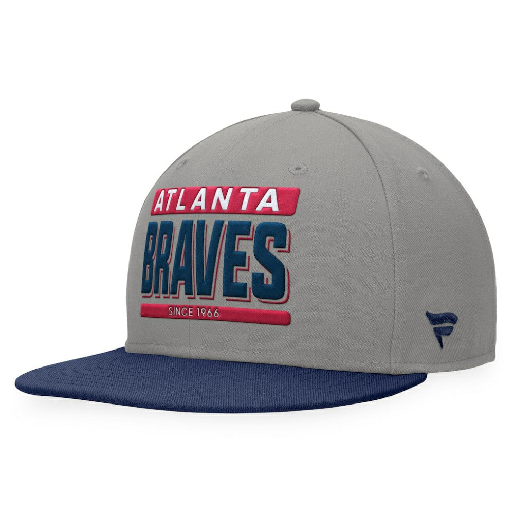Atlanta Braves Line Drive Two-Tone Snapback Hat Gray/Navy