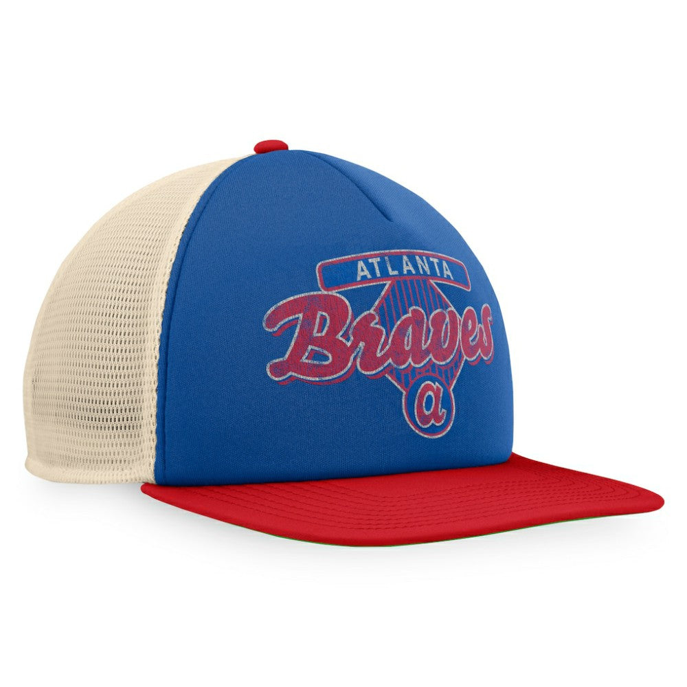 Atlanta Braves Cooperstown Collection Talley Foam Trucker Snapback Hat Royal/Red