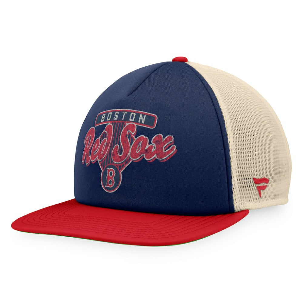 Boston Red Sox Cooperstown Collection Talley Foam Trucker Snapback Hat Navy/Red