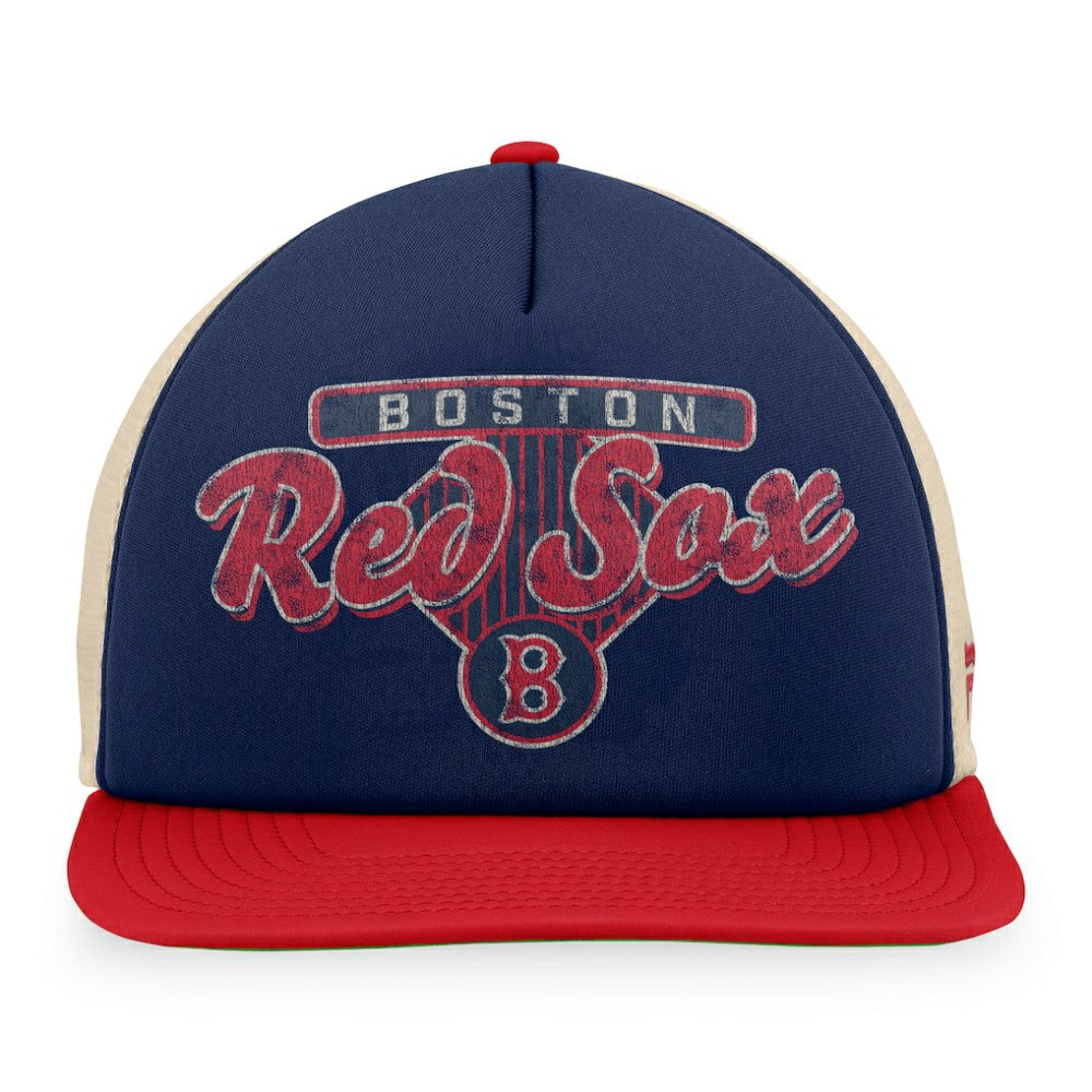 Boston Red Sox Cooperstown Collection Talley Foam Trucker Snapback Hat Navy/Red