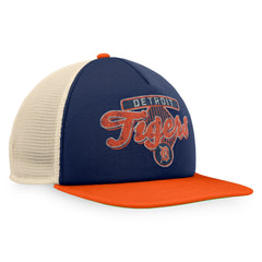 Detroit Tigers Cooperstown Collection Talley Foam Trucker Snapback Hat Navy/Orange