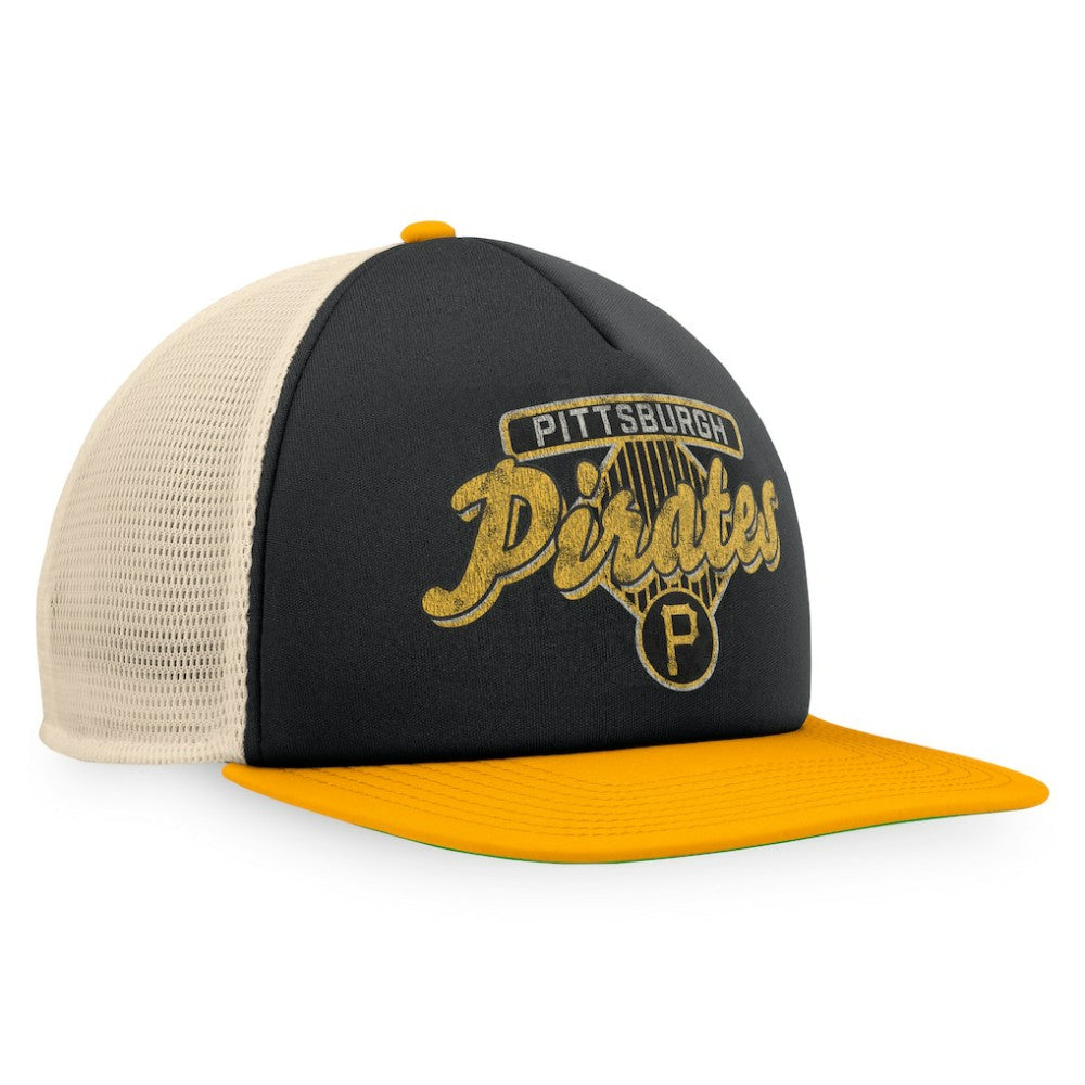 Pittsburgh Pirates Cooperstown Collection Talley Foam Trucker Snapback Hat Black/Gold