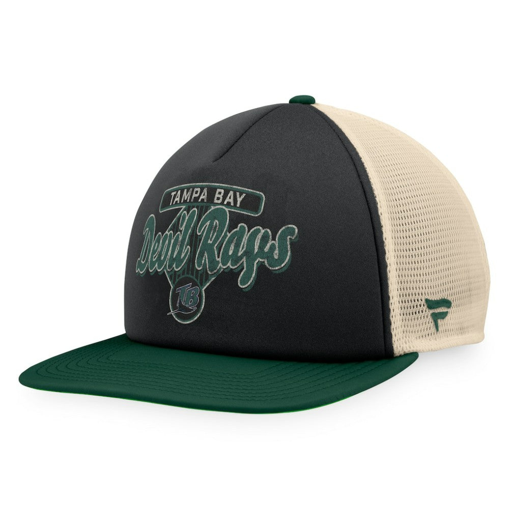 Tampa Bay Rays Cooperstown Collection Talley Foam Trucker Snapback Hat Black/Green