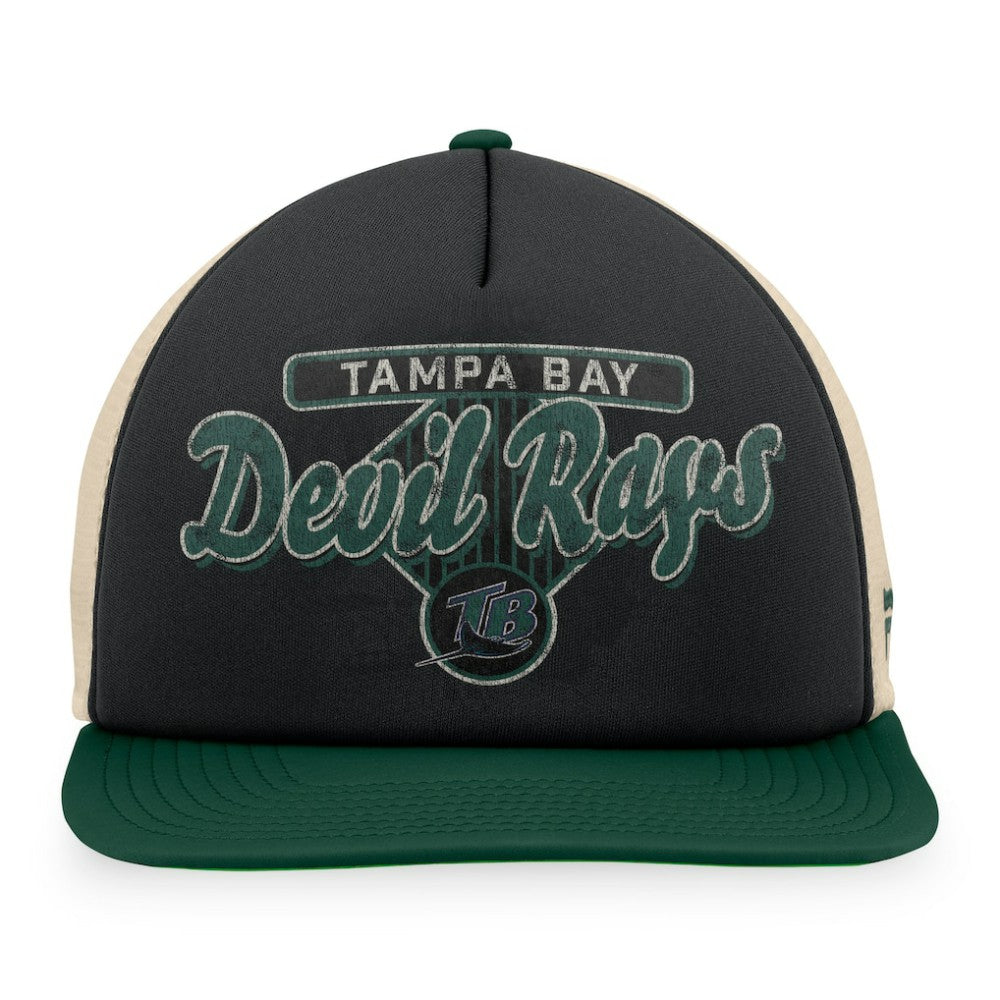 Tampa Bay Rays Cooperstown Collection Talley Foam Trucker Snapback Hat Black/Green
