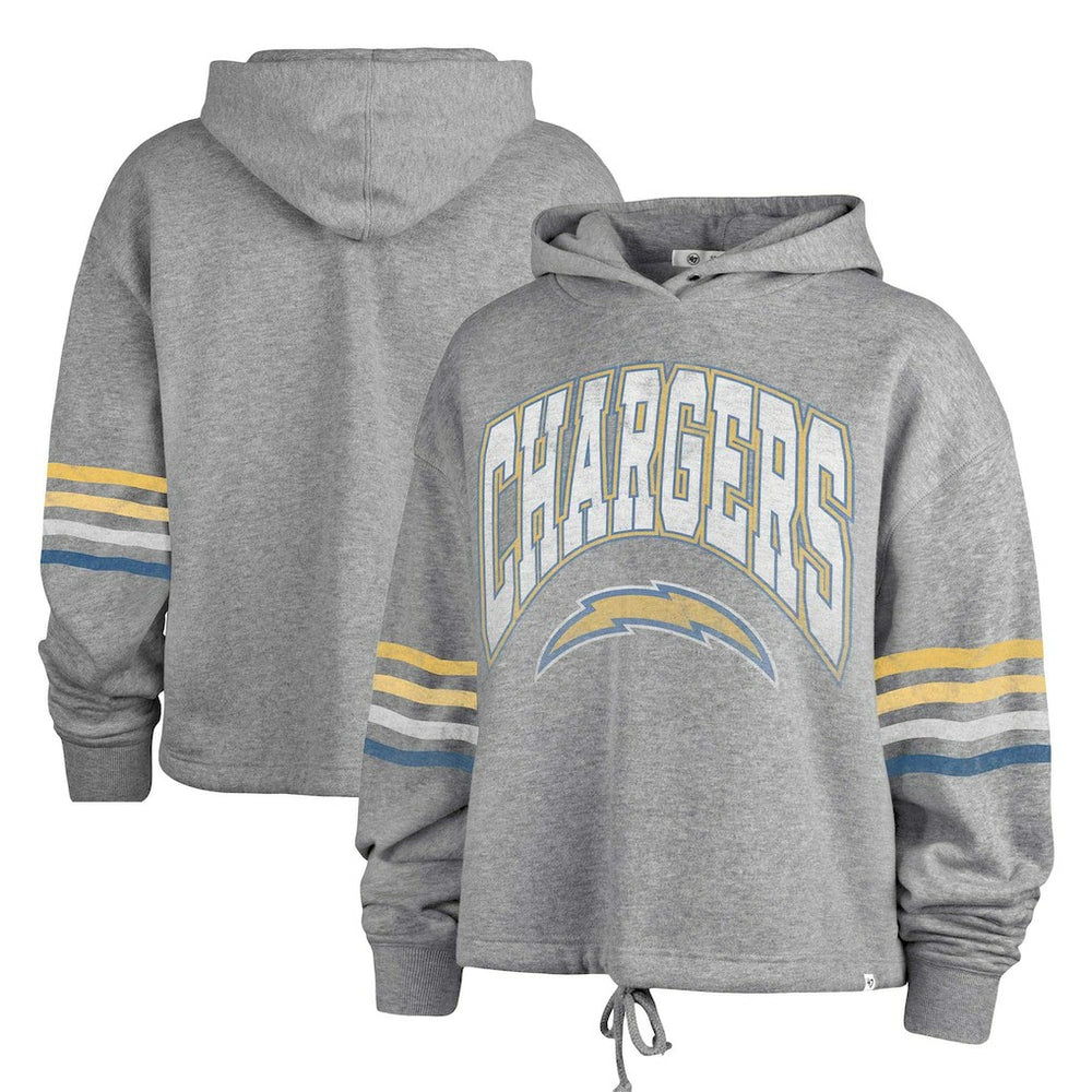 Los Angeles Chargers '47 Women's Upland Bennett Pullover Hoodie - Heather Gray for sale