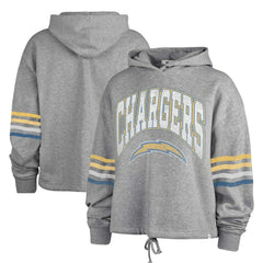 Los Angeles Chargers '47 Women's Upland Bennett Pullover Hoodie - Heather Gray for sale