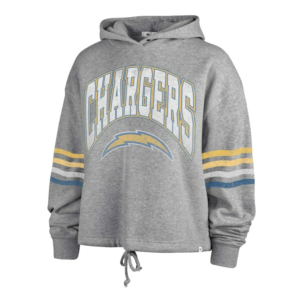 Los Angeles Chargers '47 Women's Upland Bennett Pullover Hoodie - Heather Gray for sale