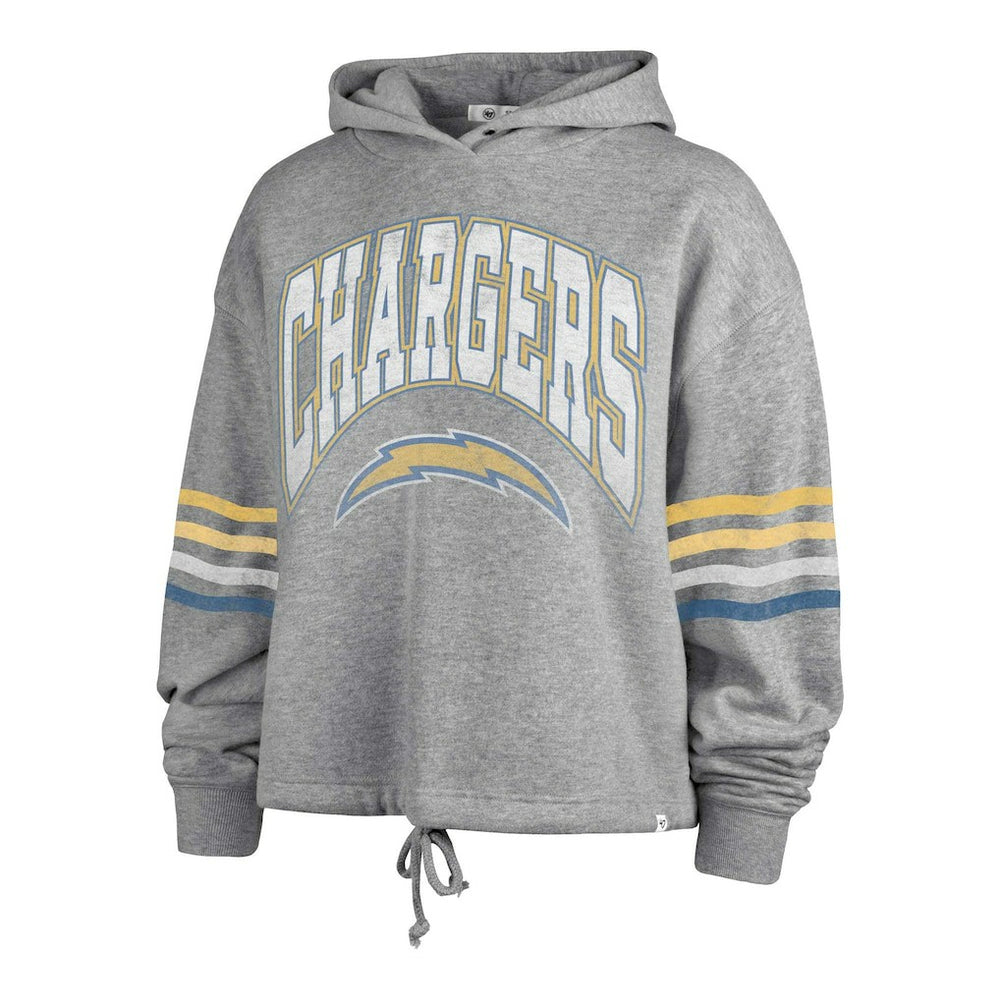 Los Angeles Chargers '47 Women's Upland Bennett Pullover Hoodie - Heather Gray for sale