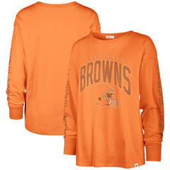 Cleveland Browns '47 Women's Tom Cat Lightweight Long Sleeve T-Shirt - Orange for sale