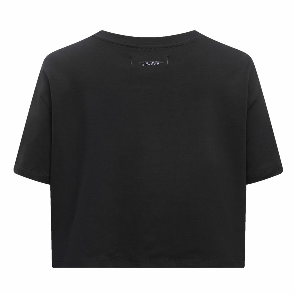 Los Angeles Lakers Pro Standard Women's Holiday Glam Boxy T-Shirt - Black on sale