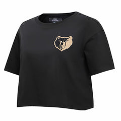 Memphis Grizzlies Pro Standard Women's Holiday Glam Boxy T-Shirt - Black cheap