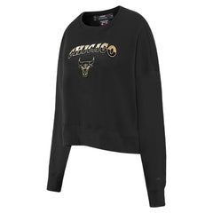Chicago Bulls Pro Standard Women's Glam Cropped Pullover Sweatshirt - Black for sale
