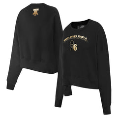 Philadelphia 76ers Pro Standard Women's Glam Cropped Pullover Sweatshirt - Black for sale