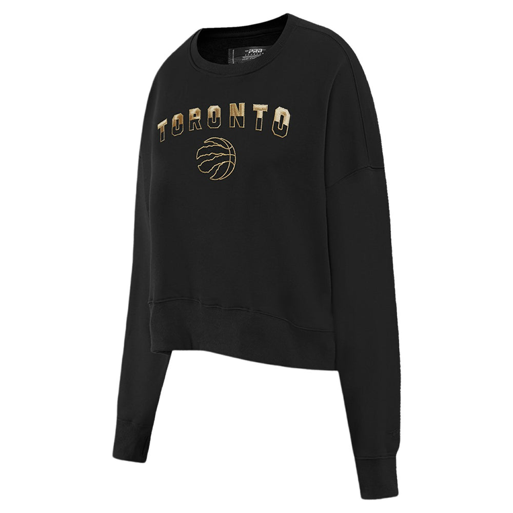 Toronto Raptors Pro Standard Women's Glam Cropped Pullover Sweatshirt - Black on sale