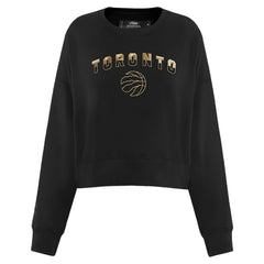Toronto Raptors Pro Standard Women's Glam Cropped Pullover Sweatshirt - Black on sale