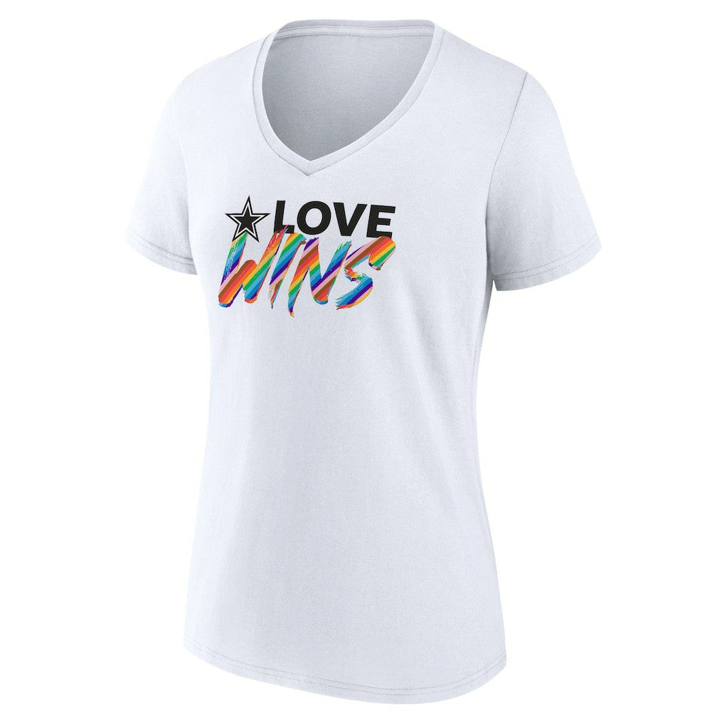 Dallas Cowboys Women's Love Wins V-Neck T-Shirt - White outlet