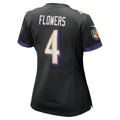 Zay Flowers Baltimore Ravens Women's Alternate Game Jersey - Black for sale