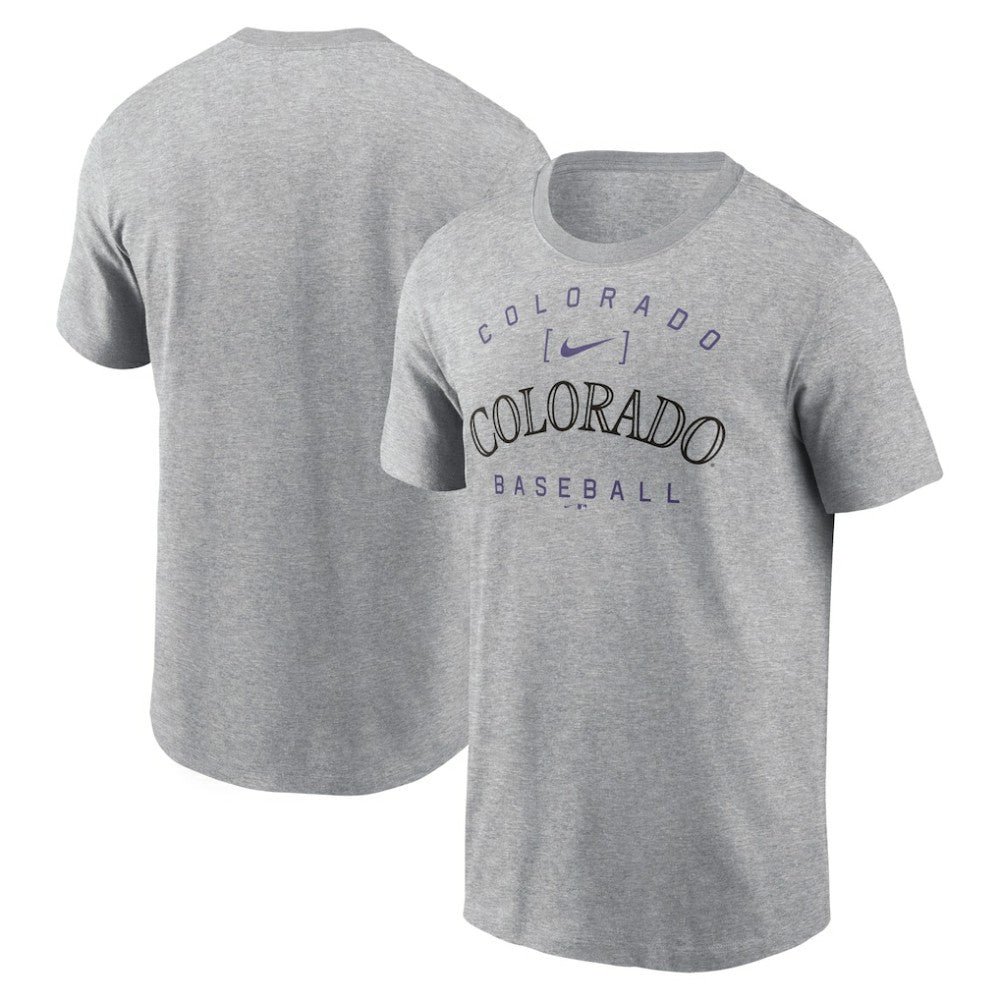 Colorado Rockies Home Team Athletic Arch T-Shirt Heather Gray