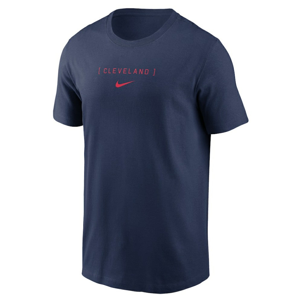 Cleveland Guardians Large Logo Back Stack T-Shirt Navy