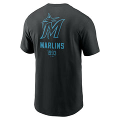 Miami Marlins Large Logo Back Stack T-Shirt Black