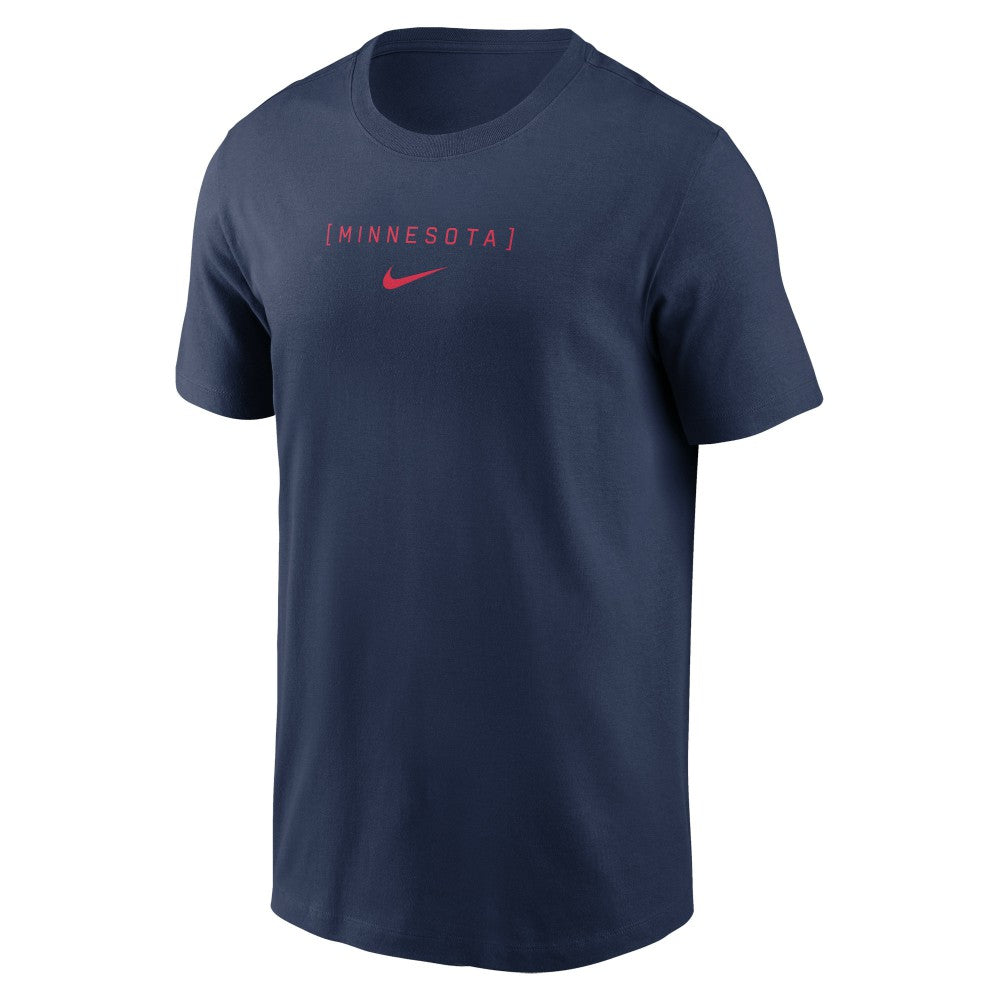 Minnesota Twins Large Logo Back Stack T-Shirt Navy