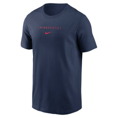 Minnesota Twins Large Logo Back Stack T-Shirt Navy