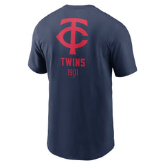 Minnesota Twins Large Logo Back Stack T-Shirt Navy