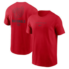 Washington Nationals Large Logo Back Stack T-Shirt Red